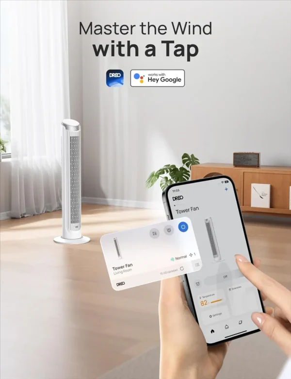 Smart Tower Fan,Standing Fans for Indoors Velocity Quiet Floor Fan with Remote,Voice Control Fans Compatible with Alexa - Image 4