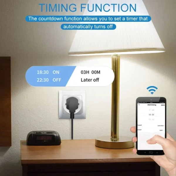 Tuya Smart Socket EU16A/20A Wifi Smart Plug With Power Monitoring Smart Life APP Remote Control Support Google Assistant Alexa - Image 4
