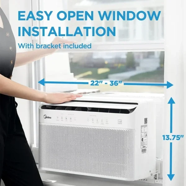QWMidea 12,000 BTU U-Shaped Smart Inverter Air Conditioner,with Open Window Flexibility,Works with Alexa/Google Assistant - Image 5