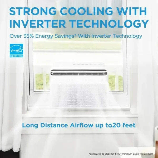 QWMidea 12,000 BTU U-Shaped Smart Inverter Air Conditioner,with Open Window Flexibility,Works with Alexa/Google Assistant - Image 3