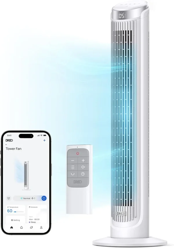 Smart Tower Fan,Standing Fans for Indoors Velocity Quiet Floor Fan with Remote,Voice Control Fans Compatible with Alexa