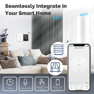 MOES Tuya ZigBee Smart Curtain Switch 2.5D Support RF433 Arc Glass Touch Panel App Remote Control Work With Alexa Google Home