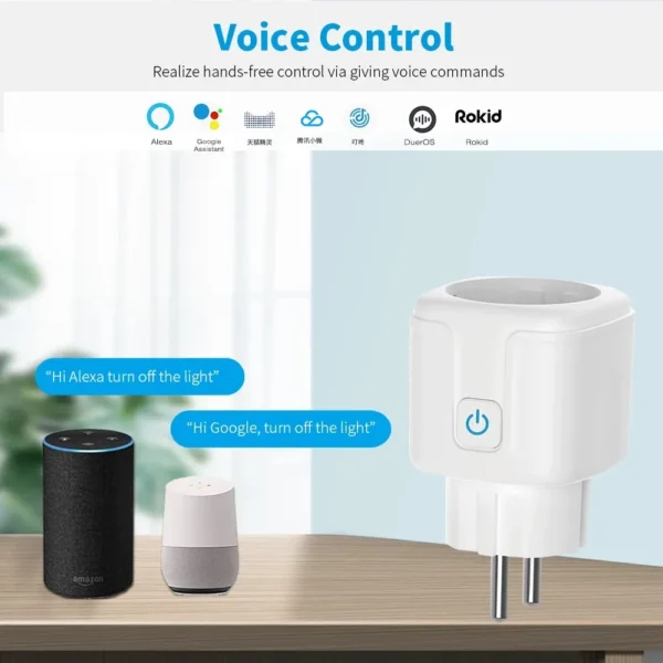 Tuya Smart Socket EU16A/20A Wifi Smart Plug With Power Monitoring Smart Life APP Remote Control Support Google Assistant Alexa - Image 2